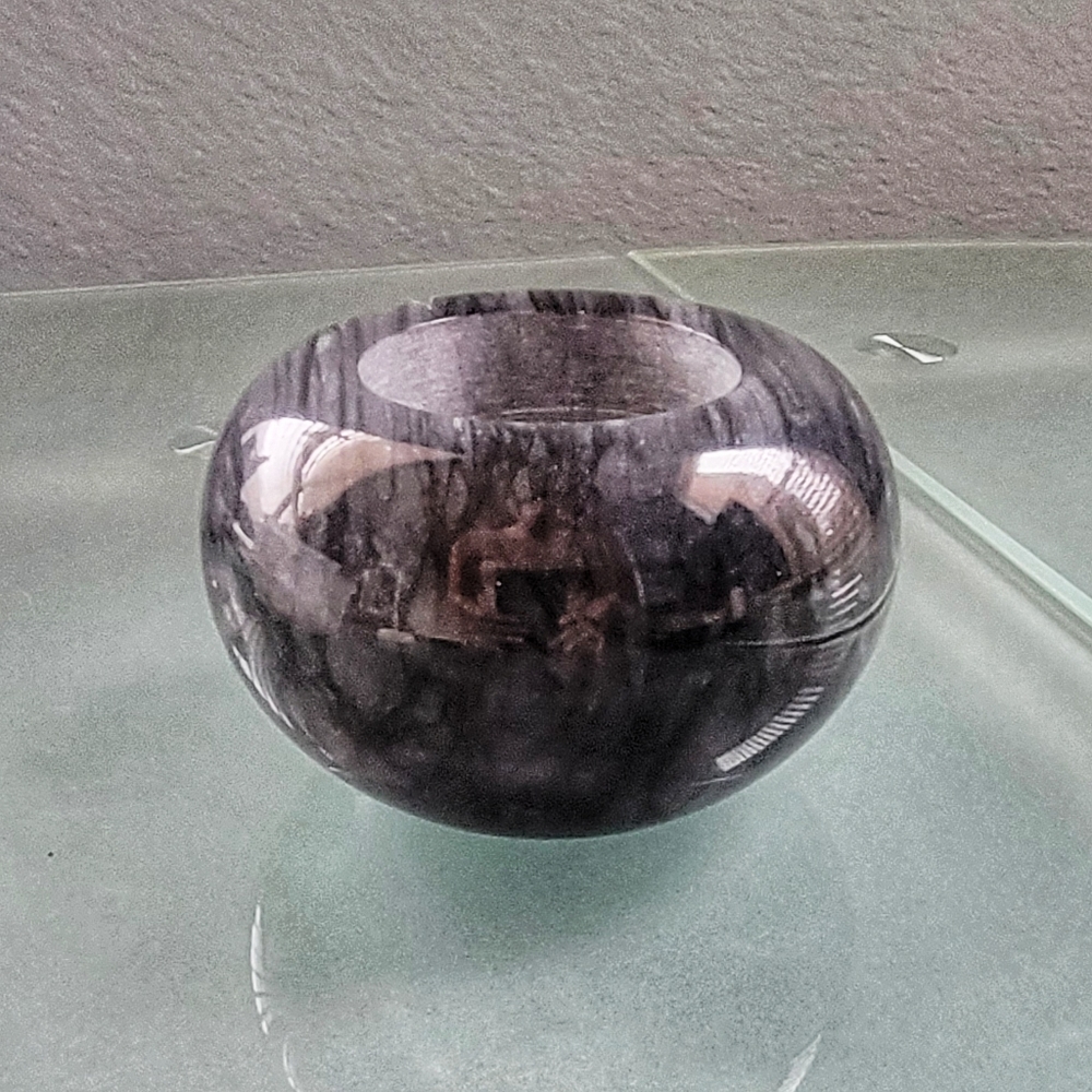 Vintage Black marble candle holder
